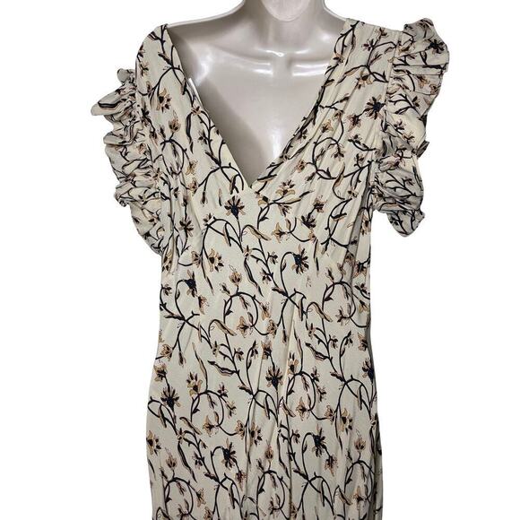 Doen Brindille cream scroll print maxi dress sz L - Picture 5 of 9